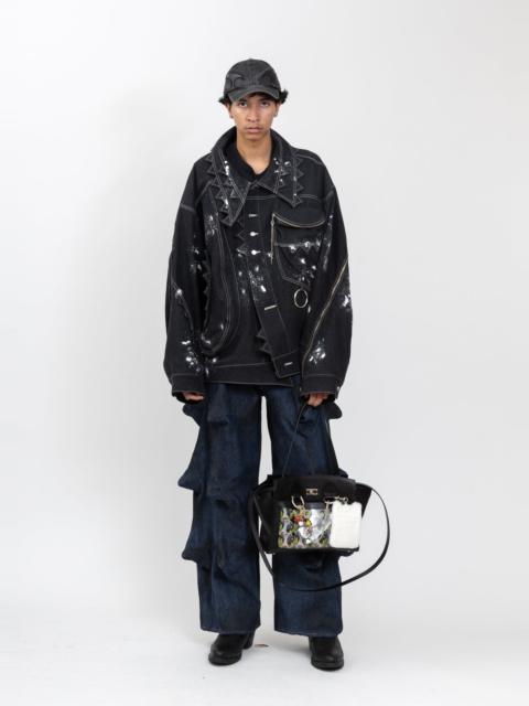 KIDILL Black Spiked Monster Denim Jacket