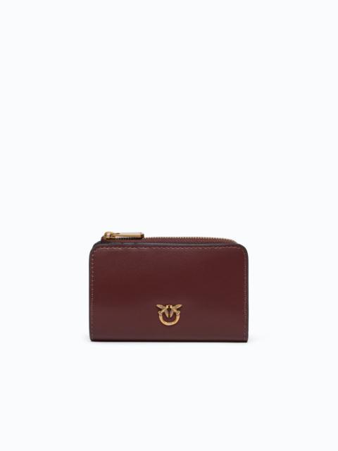 PINKO MINI WALLET IN LEATHER WITH LOVE BIRDS