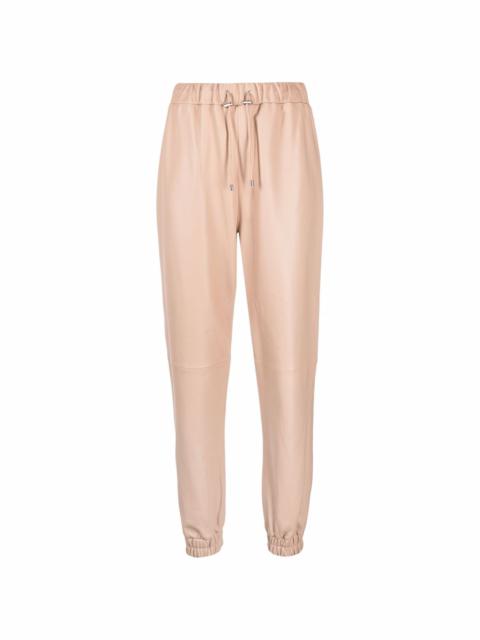 leather drawstring jogging bottoms