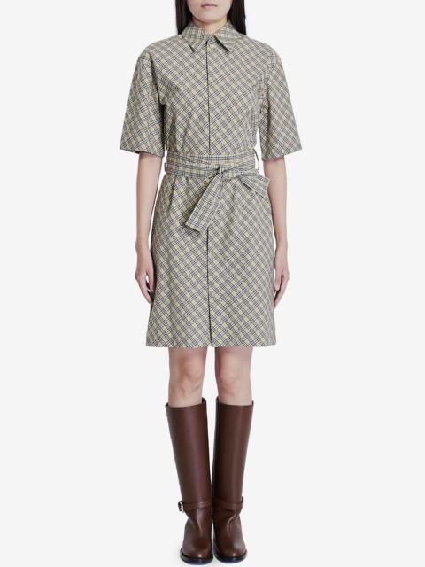 Check cotton shirt dress