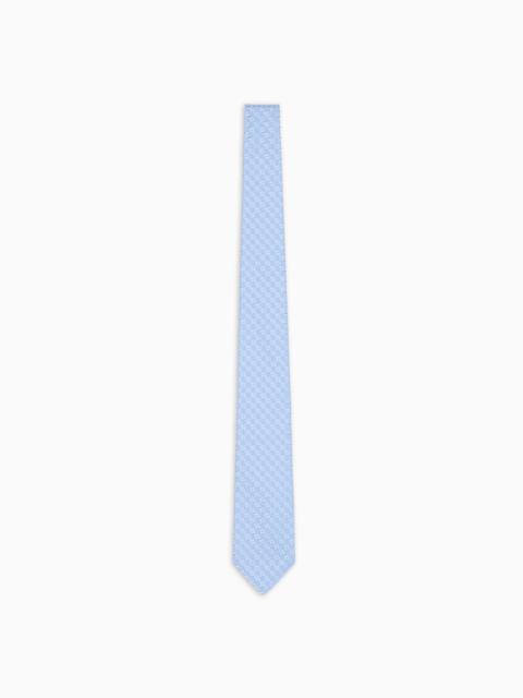 EMPORIO ARMANI PURE SILK TIE WITH JACQUARD PATTERN