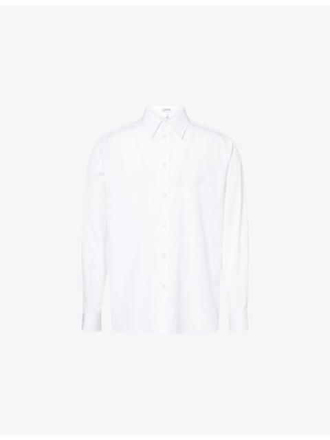 Loewe Logo-Embroidered Plain Cotton Shirt