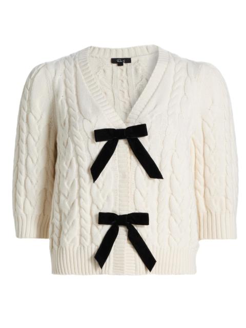 Rails Women's Clarissa Bow-Detail Cotton-Blend Cardigan - Ivory Cables