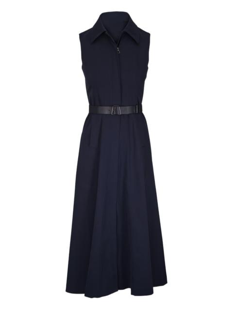 AKRIS collared belted midi dress