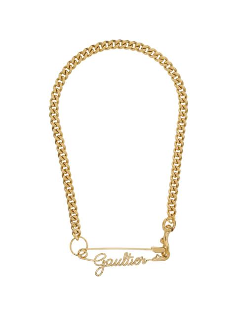 Jean Paul Gaultier Gold 'The Gaultier Safety Pin' Necklace