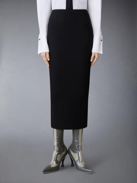 Solid Wool Crepe Low Rise Maxi Hobble Skirt