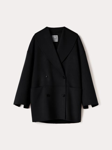 Double-breasted wool jacket black