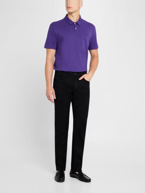 Men's Linen-Cotton Pique Polo Shirt