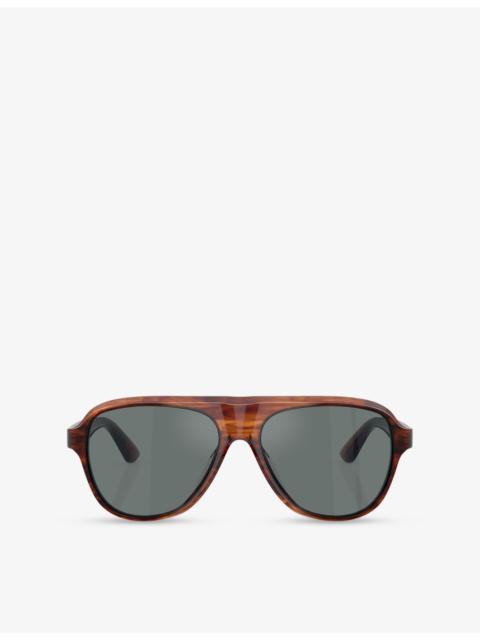 Oliver Peoples OV5581SU Paul Newman Aviator-Frame Acetate Sunglasses