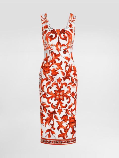 Dolce & Gabbana Majolica-print charmeuse dress