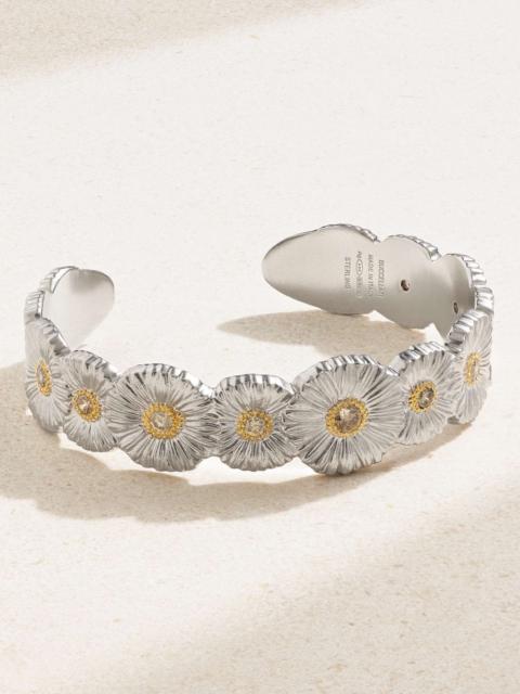 Buccellati Blossoms sterling silver and gold-plated diamond cuff