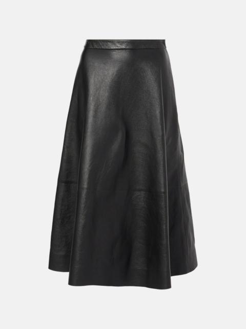 BALENCIAGA Leather midi skirt