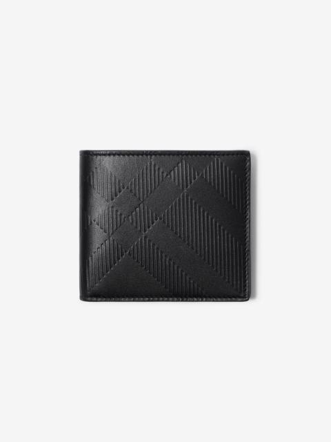 Check Leather Bifold Wallet