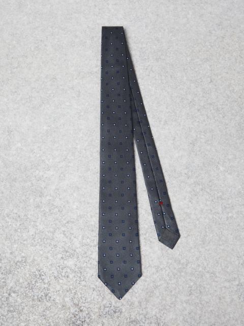 Brunello Cucinelli Silk tie with geometric pattern