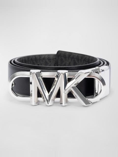 MICHAEL KORS Reversible Logo Leather Belt