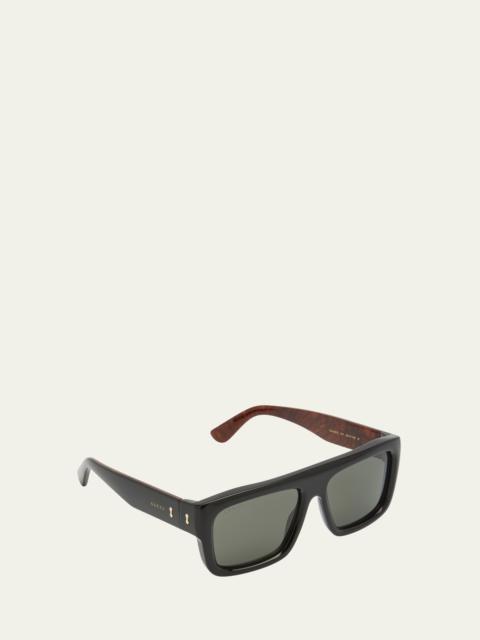Men's GG1461Sm Acetate Rectangle Sunglasses