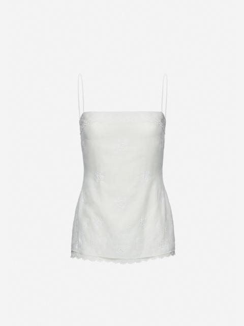 MAGDA BUTRYM Embroidered lace top in white