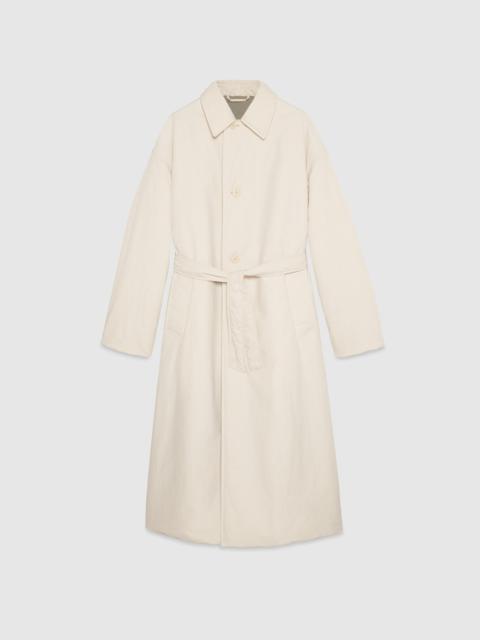 Matte nylon coat with embroidery