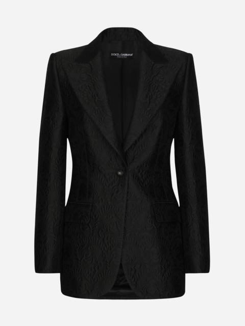 Dolce & Gabbana Single-breasted floral brocade Turlington jacket