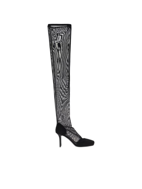 courrèges square-toe mesh thigh boots