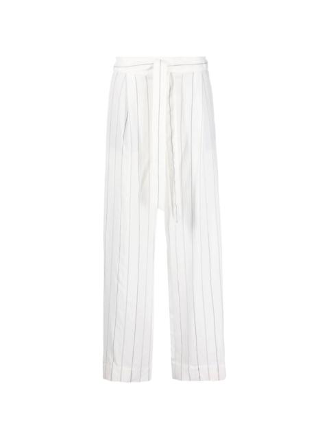 striped straight-leg trousers