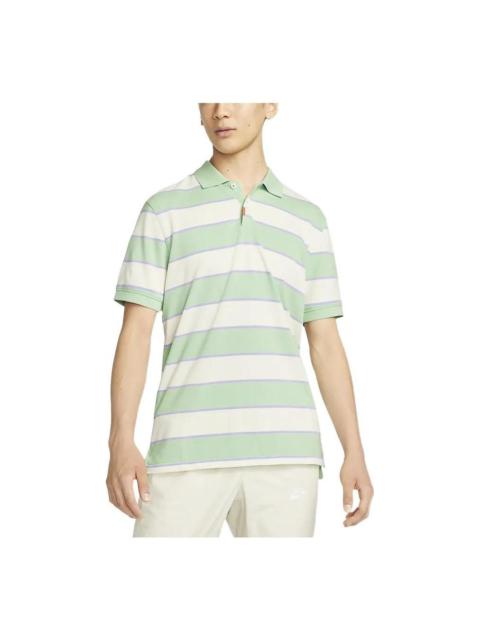 Nike Nike Contrasting Colors Stripe Short Sleeve Green Polo Shirt DH0901-308