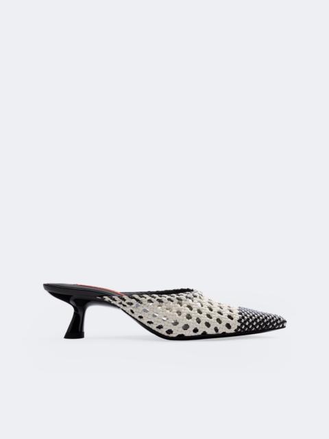 SIMONMILLER Woven Gala Mule In Black/White