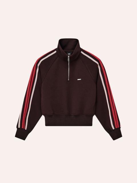 P.E NATION SCOUT QUARTER ZIP IN DARK PLUM