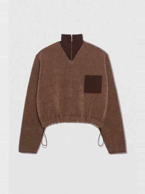 BY FAR ELDER SWEATER BROWN MELANGE CASHWOOL