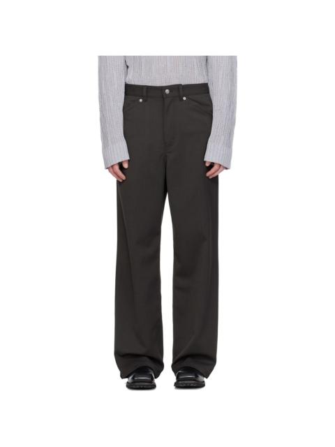 HOPE Brown Loose-Fit Stellar Trousers
