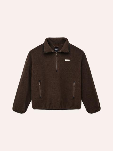 P.E NATION ROTATE QUARTER ZIP IN COFFEE