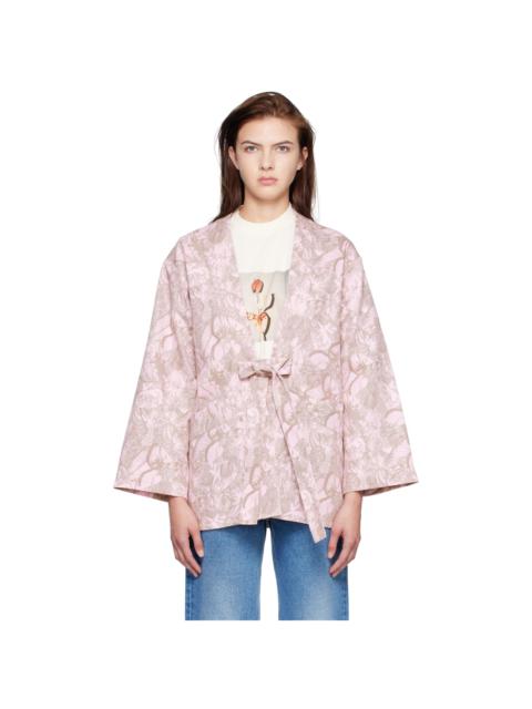 Stockholm Surfboard Club SSENSE Exclusive Pink Kimono Denim Jacket