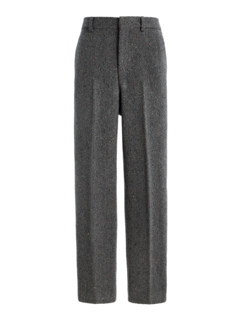 GABRIELA HEARST Harold Straight-leg Trouser in Charcoal Multi Cashmere Wool Herringbone