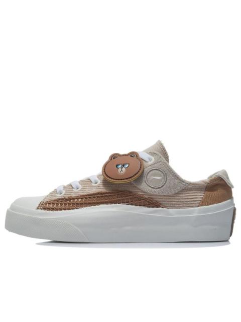 (WMNS) Li-Ning x Line Friend Vulc Low 'Brown White' AGCR280-1