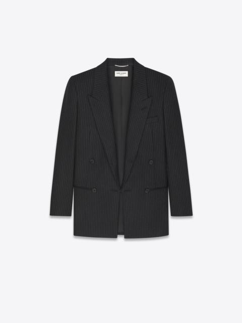 double-breasted jacket in pinstripe wool