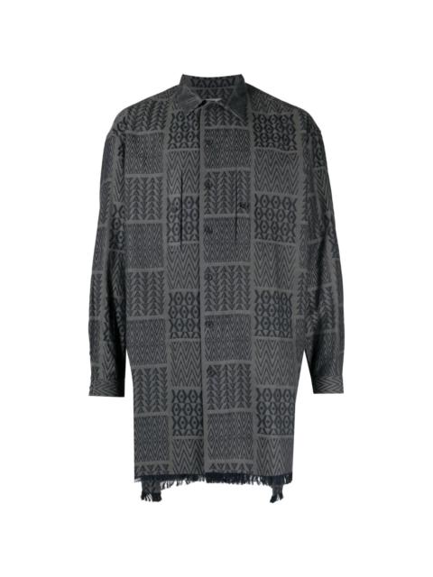 Yohji Yamamoto geometric-print cotton shirt