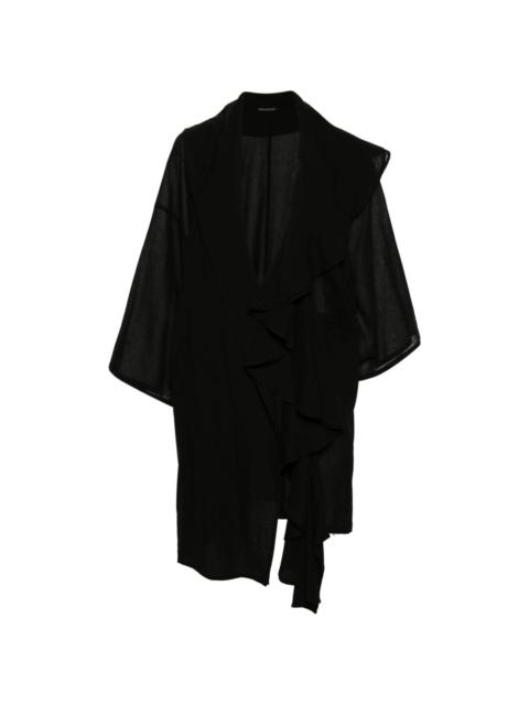 Yohji Yamamoto textured draped midi coat