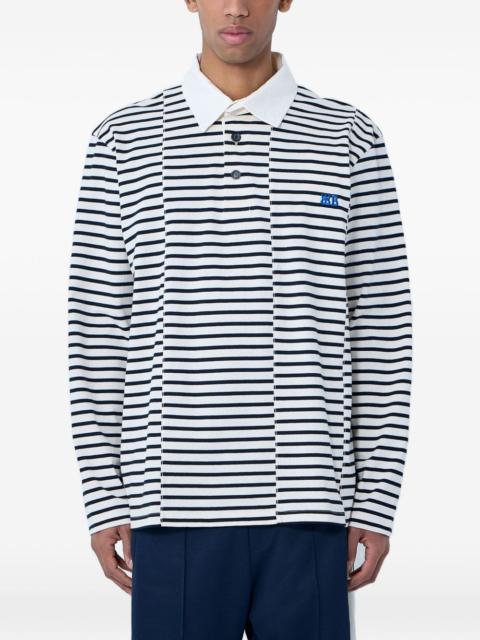 WALES BONNER striped long-sleeve polo shirt
