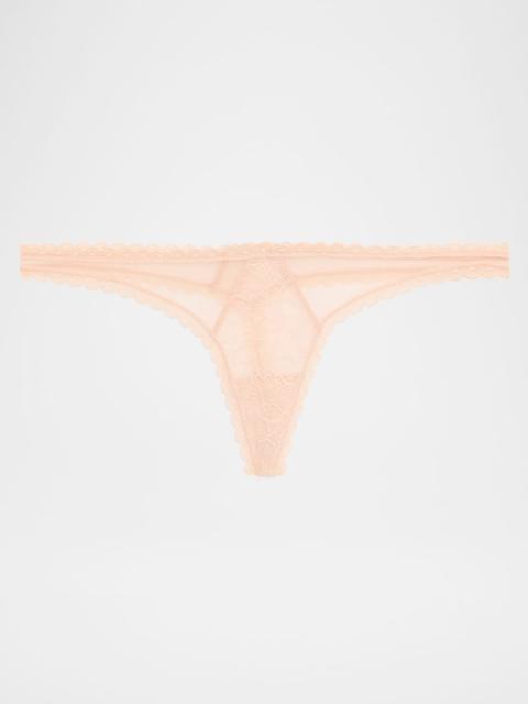 KIKI DE MONTPARNASSE Dahlia Scalloped Lace Thong