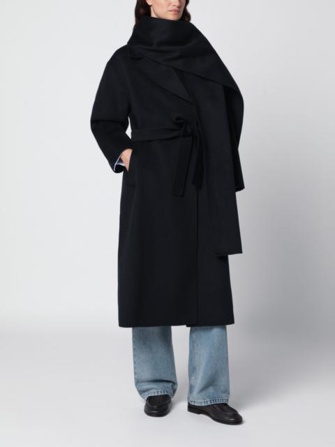 'S Max Mara Dark blue wool and cashmere dressing gown coat