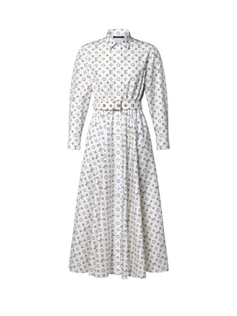 Louis Vuitton Woven Monogram Print Shirt Dress