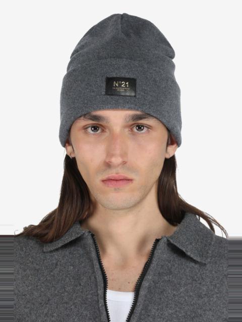 N°21 LOGO-PATCH WOOL BEANIE