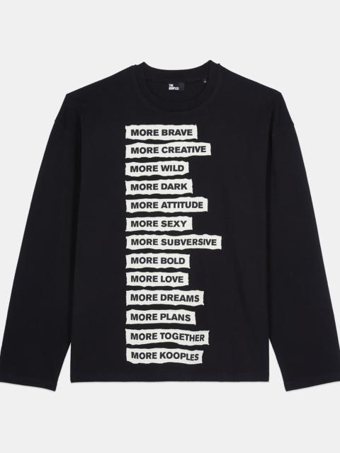 The Kooples BLACK LONG-SLEEVED T-SHIRT