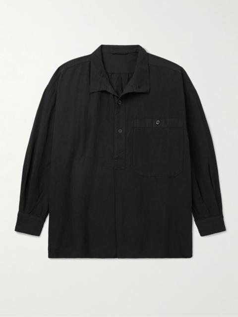 KAPTAIN SUNSHINE Cotton and Linen-Blend Twill Half-Placket Jacket Black