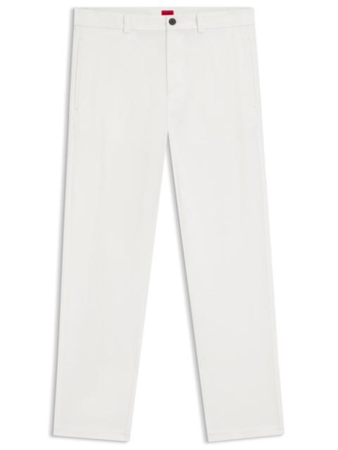 HUGO SLIM-FIT TROUSERS IN STRETCH-COTTON GABARDINE