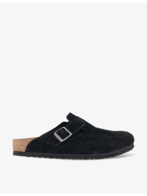 BIRKENSTOCK Boston logo-embossed suede clogs