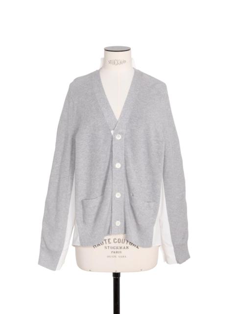 sacai Cotton Knit x Cotton Poplin Cardigan