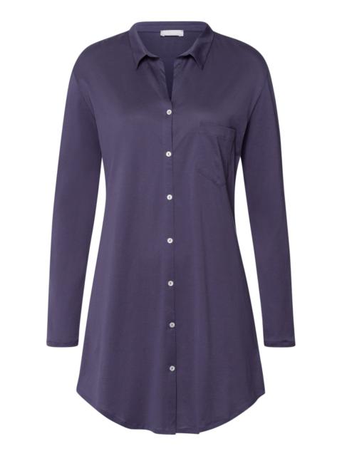 HANRO Cotton Deluxe Button Front Cotton Sleep Shirt