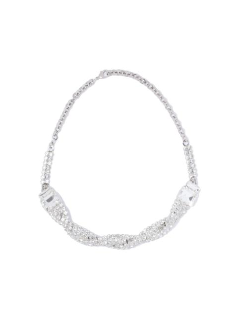 crystal-embellished twist collar nekclace