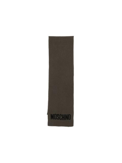 Moschino logo-intarsia ribbed scarf